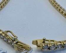 14K Yellow Gold Round Brilliant Cut Lab Diamond Bracelet