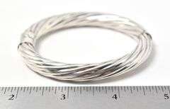 Twist Band Bracelet with Push Release Clasp in Sterling Silver 30.5grams