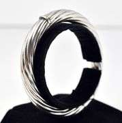 Twist Band Bracelet with Push Release Clasp in Sterling Silver 30.5grams