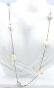 Frederic Duclos pearl and sterling silver station necklace