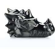 Hand-Carved Black Obsidian Dragon Head
