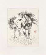 Stunning Watercolor Horse Yin Ping Zheng Untitled