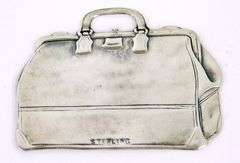 Antique Sterling Figural Luggage Tag