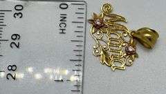 10K Two tone Gold "MAMA" Pendant