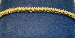 14K Yellow Gold Round Brilliant Cut Diamond Tennis Bracelet