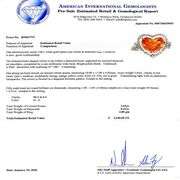 14K WHITE GOLD HEART SHAPED CITRINE AND DIAMOND RING 3.84 C.T.W.