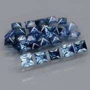 Vivid blue 3.30ct radiant princess cut Sapphire set