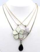 Group lot of 3 Vintage 925 sterling silver necklaces