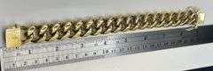 Huge 85.1 Gram 14 Kt Gold Plate Curb Link Bracelet