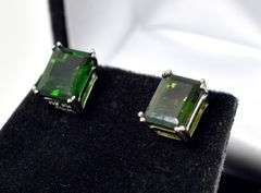 Emerald Gemstone Earrings in Sterling Silver 2.7grams