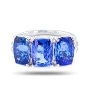 PLATINUM TANZANITE AND DIAMOND RING 6.90 C.T.W.
