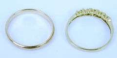 14K Diamond Band & 14K Wedding Band