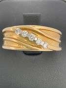 MEN'S BRAND NEW CERTIFIED 14K YELLOW GOLD DIAMOND RING