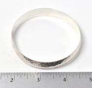 Hammer Textured Thick Bangle in Sterling Silver 39.2grams