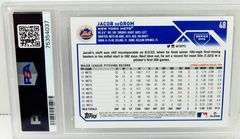 Jacob DeGrom Topps Baseball Card, 10 Gem-MT