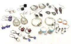Group lot of Vintage 925 sterling silver earrings