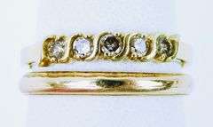 14K Diamond Band & 14K Wedding Band
