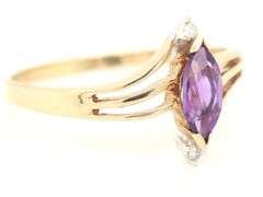 10kt Yellow gold marquise amethyst ring