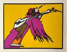 Highly Collectible Peter Max Jimi Hendrix Screenprint Signed Peter Max Jimi Hendrix