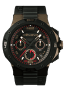 DeNovo Swiss Made men’s watch, 100m Water resistance, Rubber strap with extra leather strap