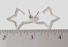 Star Shaped Hoop Earrings in Sterling Silver 3.3grams