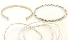 Group lot of 925 sterling silver bangles