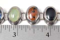 Multi Gemstone Link Bracelet in Sterling Silver 35.1grams