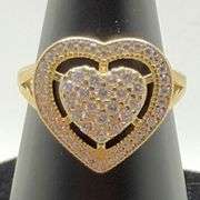 14kt Yellow Gold Heart Shaped CZ Ring