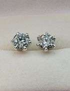 14 Kt White Gold Plated  2.5 Ct VVs1 Ice Blue Fire Moissanite Earrings