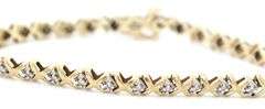 10kt Yellow gold diamond X link bracelet
