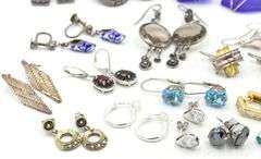 Group lot of Vintage 925 sterling silver earrings
