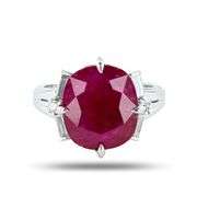 PLATINUM RUBY AND DIAMOND RING 9.30 C.T.W., GIA CERTIFIED