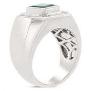 14K WHITE GOLD EMERALD AND DIAMOND RING 2.55 C.T.W.