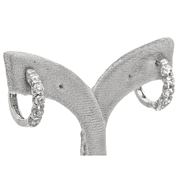 Natural Diamond Hoop Earrings 14K (585) White Gold