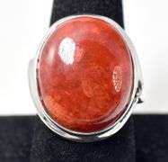 Gorgeous Large Red Stone Ring in Sterling Silver 8.7grams Size 9