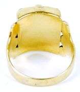 Antique 14K Large Signet Ring - B, Size 9.5