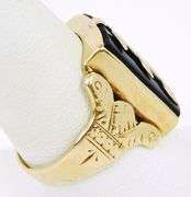 Antique 14K Large Signet Ring - B, Size 9.5