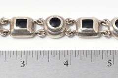Multi Shaped Onyx Bracelet in Sterling Silver 35.1grams