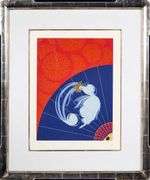 Erte Original Serigraph Signed from  "The Twenties Remembered"  Suite in Rare Silver Leaf Frame