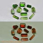 Color shifting! Green to red! 5.28ct set of collectors Tourmaline!