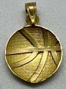 10K Yellow Basket Ball Pendant