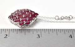 Bright Pink Stone Cluster Necklace in Sterling Silver 7.3grams 18inch