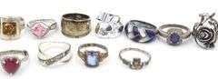 Group lot of Vintage 925 sterling silver rings