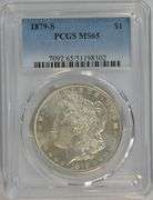 Gem BU 1879-S Morgan Silver Dollar. PCGS MS65