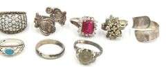 Group lot of Vintage 925 sterling silver rings