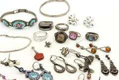 Group lot of Vintage 925 sterling silver mixed jewelry