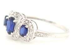 10kt White gold blue sapphire ring
