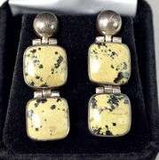 Dalmatian Jasper Earrings in Sterling Silver 12.6grams