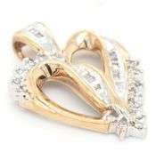 10kt White gold heart shaped diamond pendant