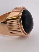 MEN'S 14K YELLOW GOLD ONYX RING